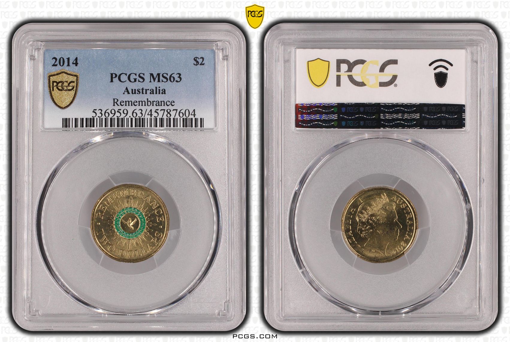 Elizabeth II, Remembrance, Two Dollar, 2014, PCGS MS63