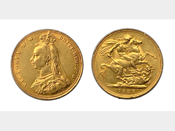 1887 VICTORIA JUBILEE HEAD LONDON MINT GOLD SOVEREIGN