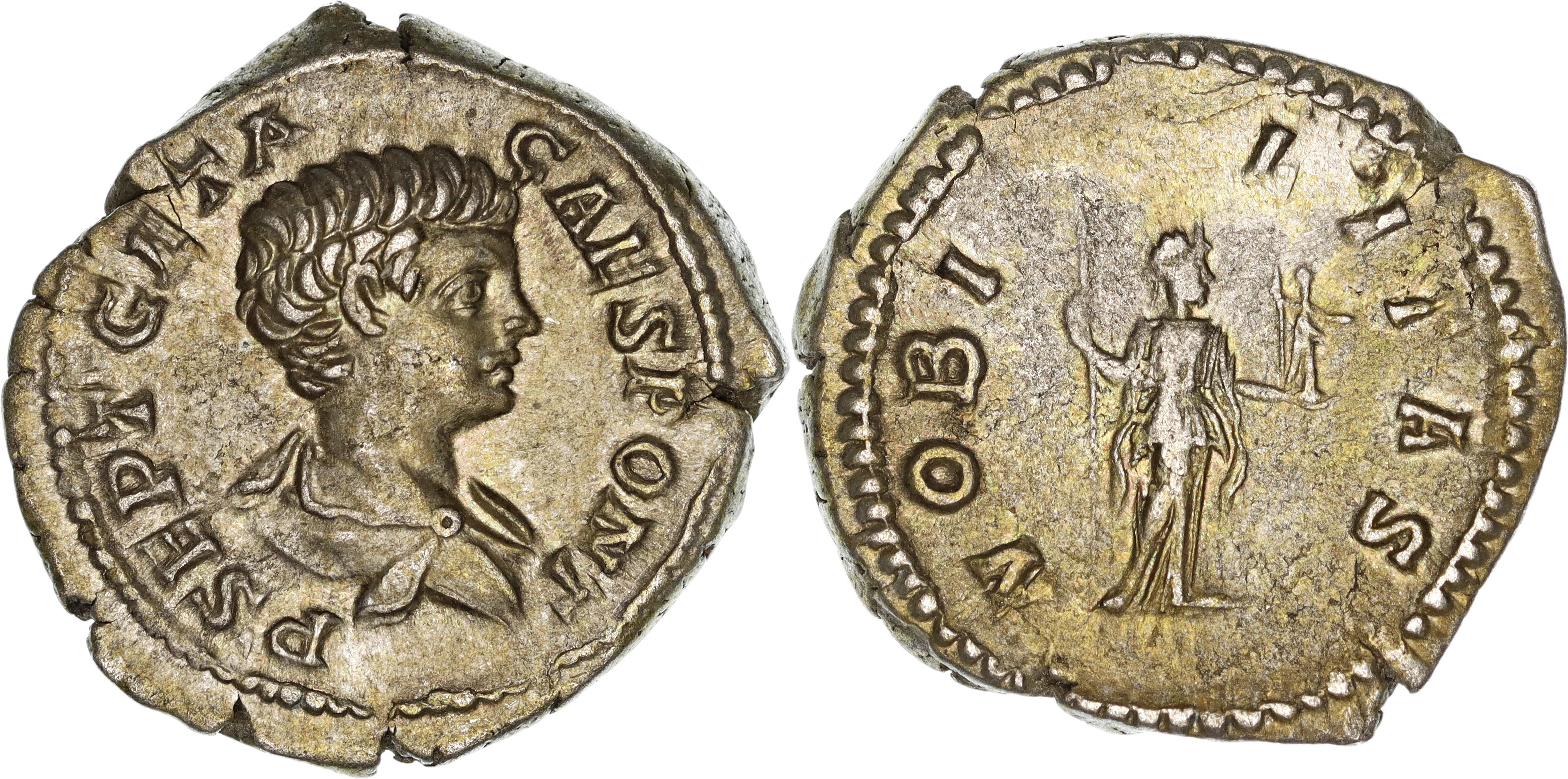 Roman Empire, Geta, Silver Denarius, 200-205 AD, gVF