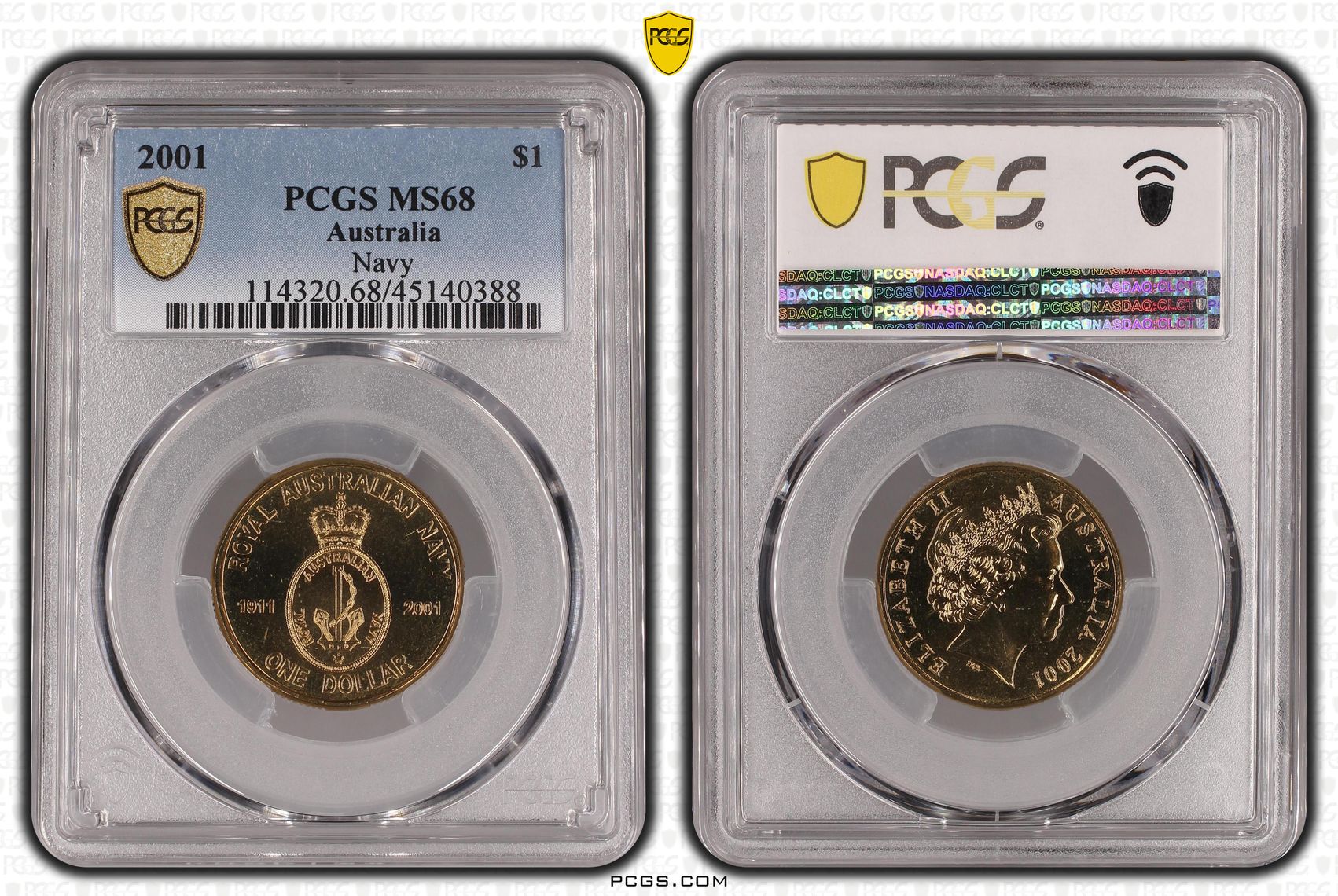 2001 Australia One Dollar, $1 Navy PCGS - MS68 POP 7/0 -388