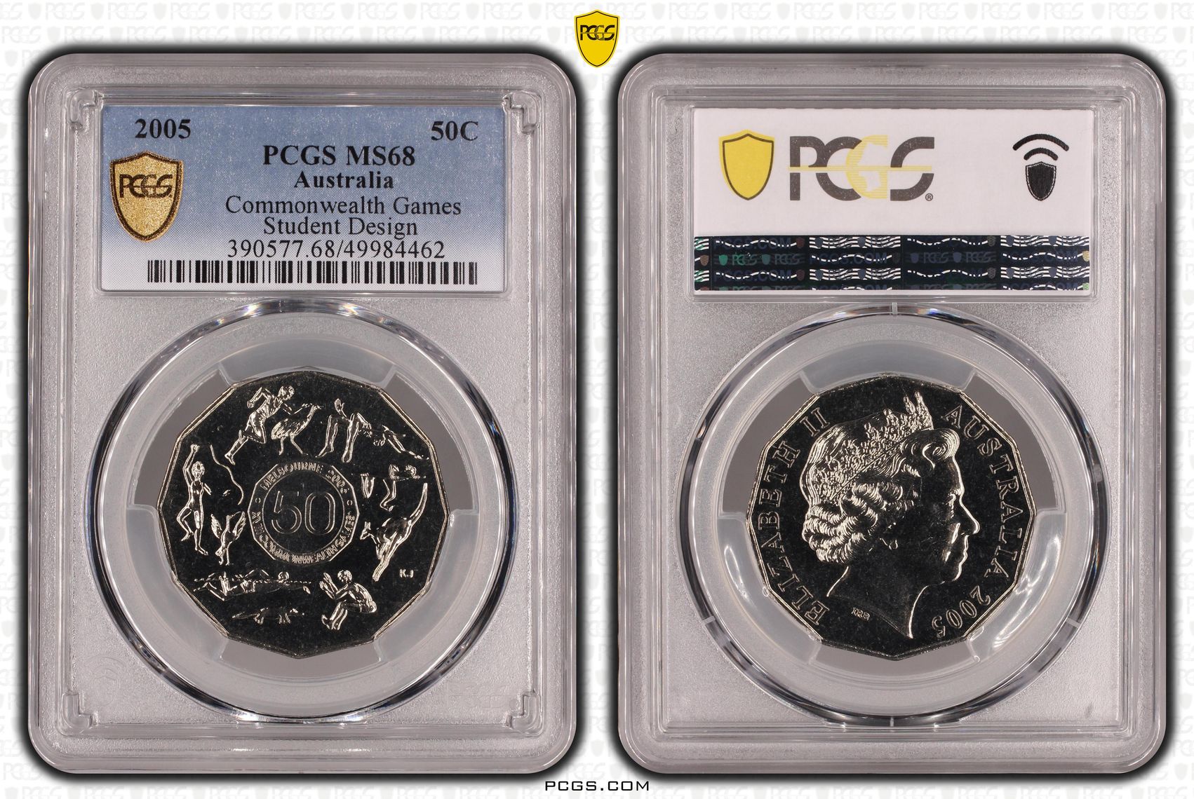 Commonwealth Games Student Design , Fifty Cent, 2005, PCGS MS68