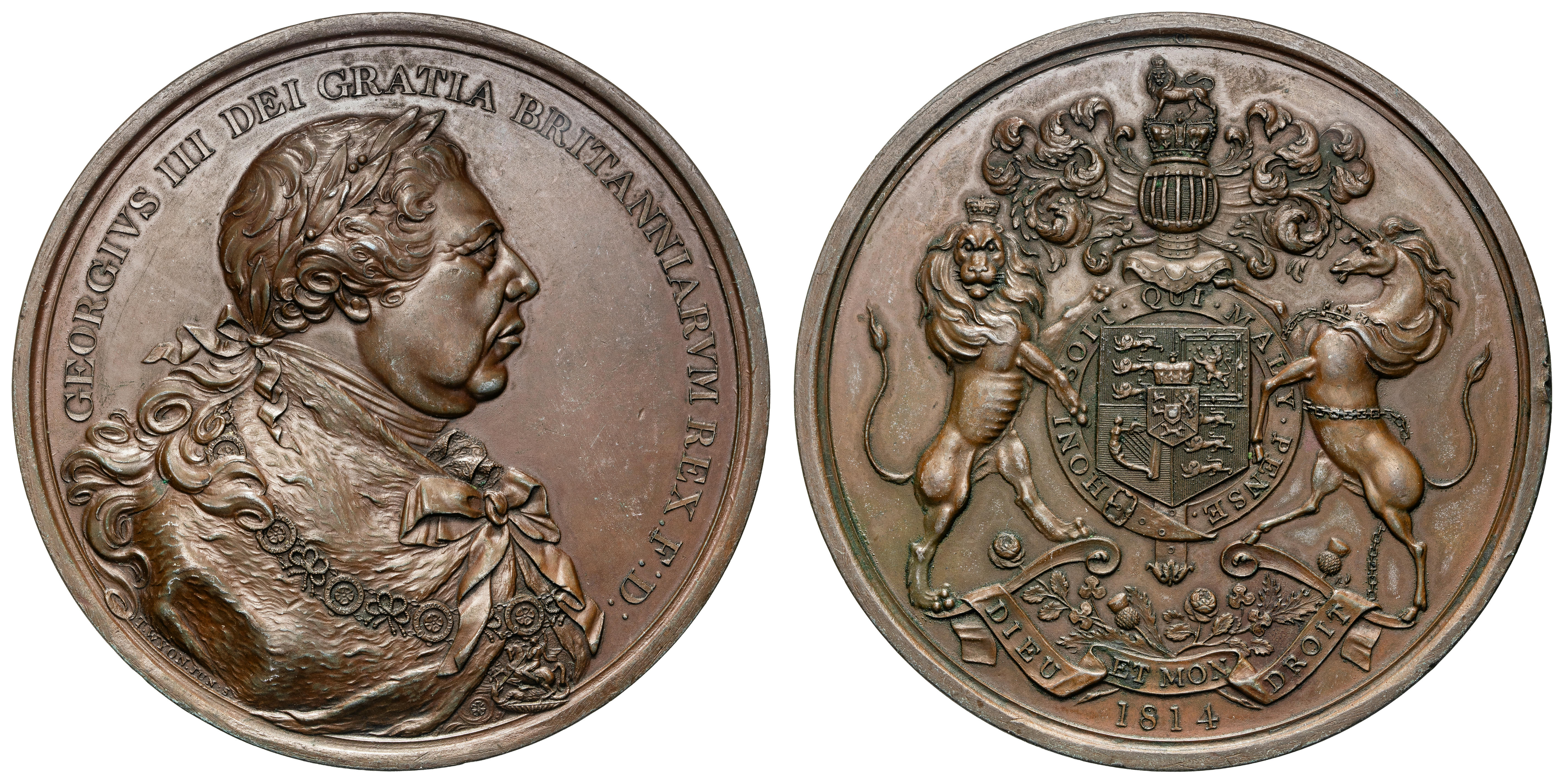 Great Britain, George III, American Indian Peace Medal 1814