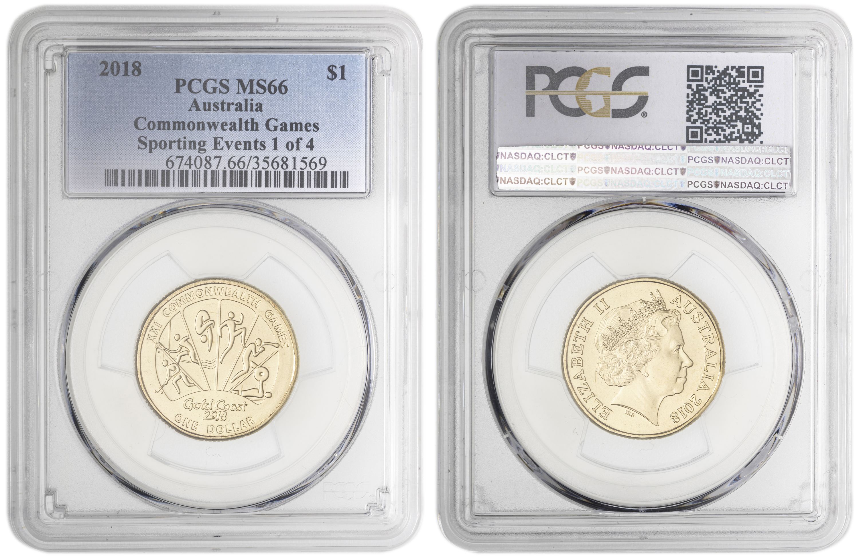 Commonwealth Games - Sporting Events 1 of 4 , One Dollar, 2018, PCGS MS66