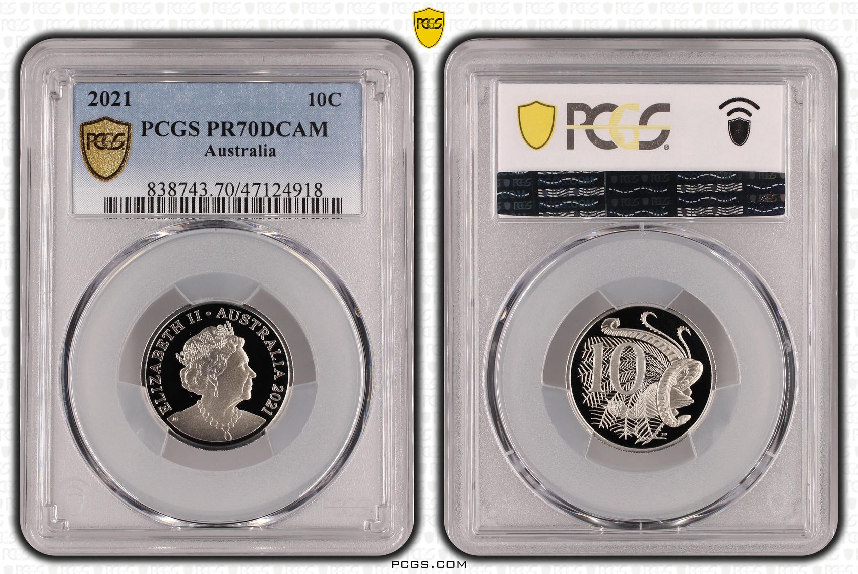 Ten Cent, 2021, Pcgs Pr70dcam