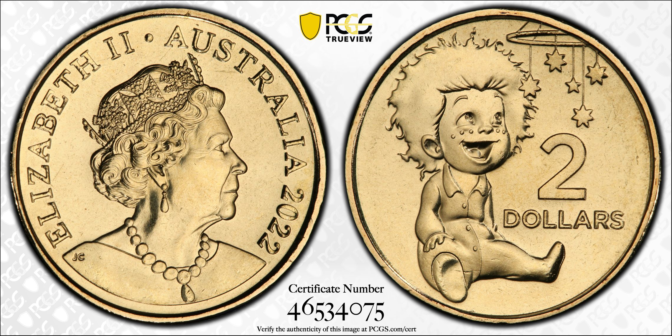 Elizabeth II, Indigenous Baby - Baby Set POP 28/0, Two Dollar, 2022, PCGS MS69