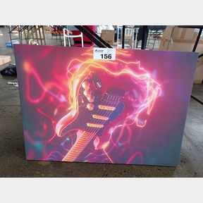 CANVAS WALL DECOR - VIBRANT ELECTRIC ENERGY GUITAR - 0415 - BLACK - A1 - 594 X 841 MM 120 CM
