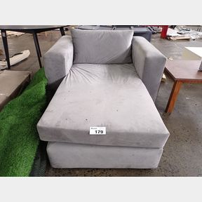 MAI LIFESTYLE - LIGHT GREY FABRIC CHAISE COUCH -