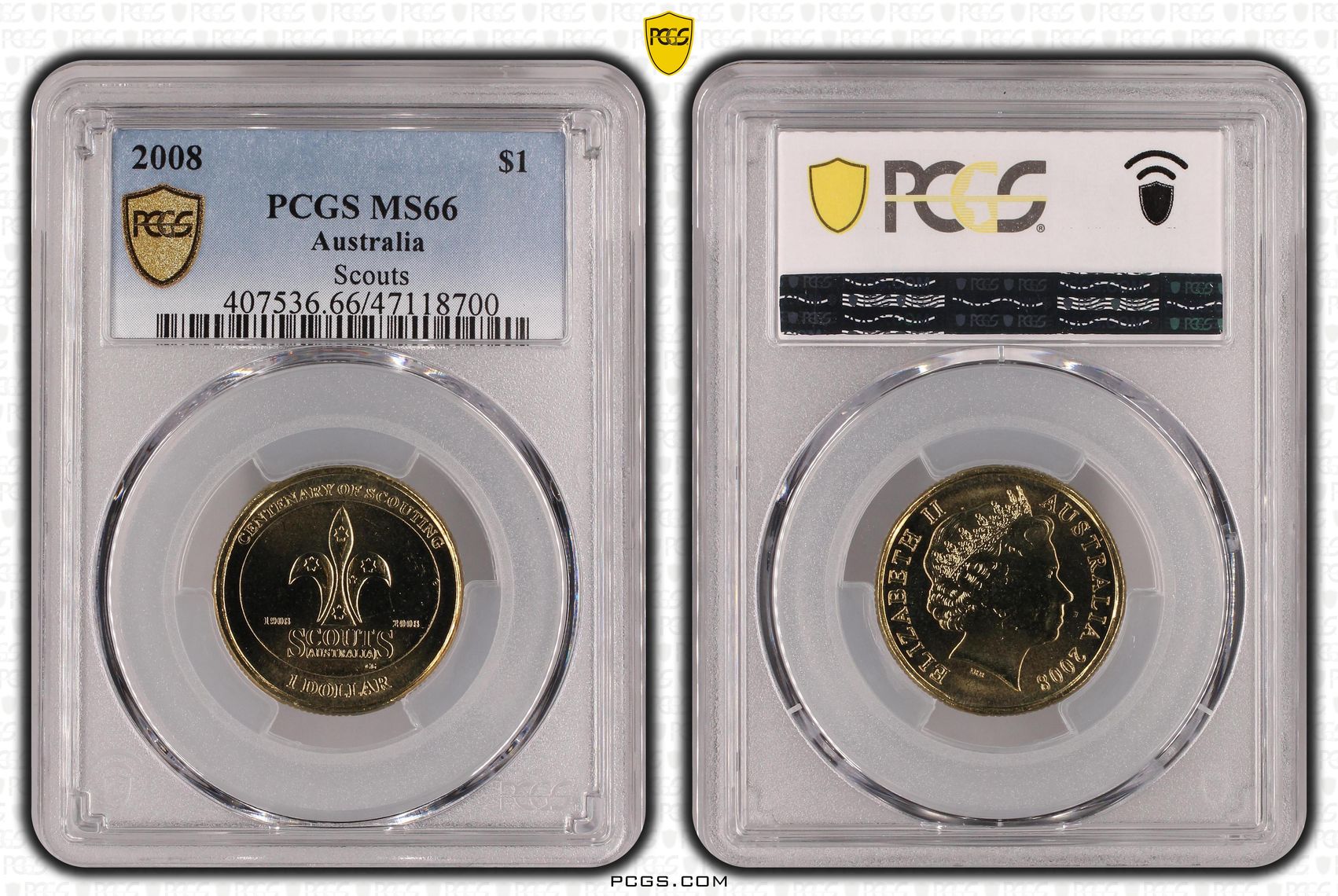 Scouts, One Dollar, 2008, PCGS MS66