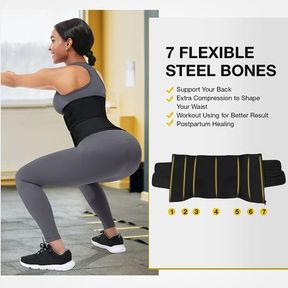 Sweat Waist Trainer Corset Trimmer Lower Belly Fat Workout Sport Girdle Black XL |