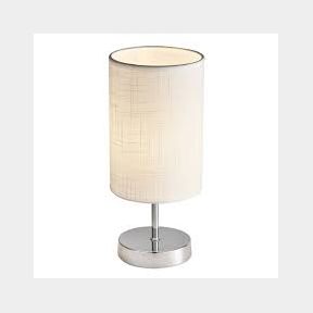 28cm Polished Chrome Table Lamp In Assortment Of Shades - Hessian - TL629 CHROME | PK 51679/4476 B6 (S1)