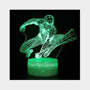 3D LED Spiderman Optical Illusion Lamps Light - MW58 | PK 51698/541 B2 (S3)
