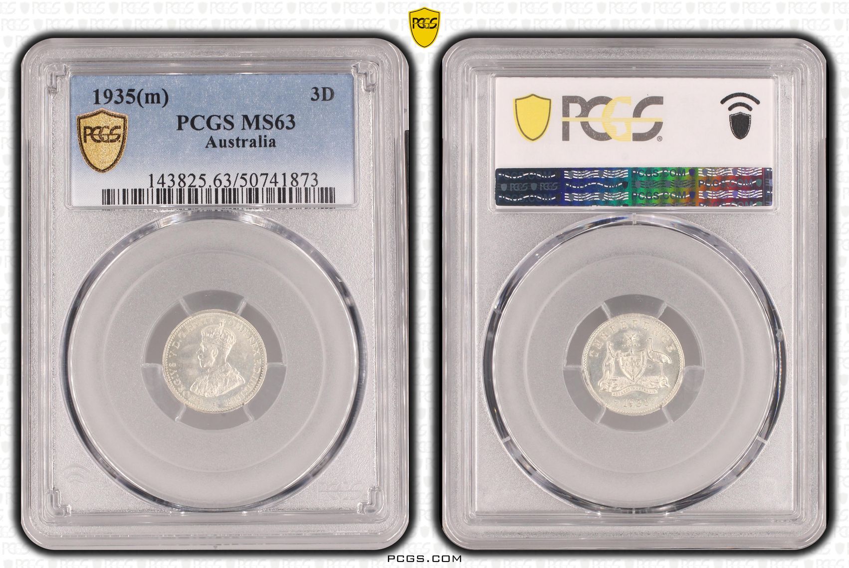 George V, Threepence, 1935(m), PCGS MS63