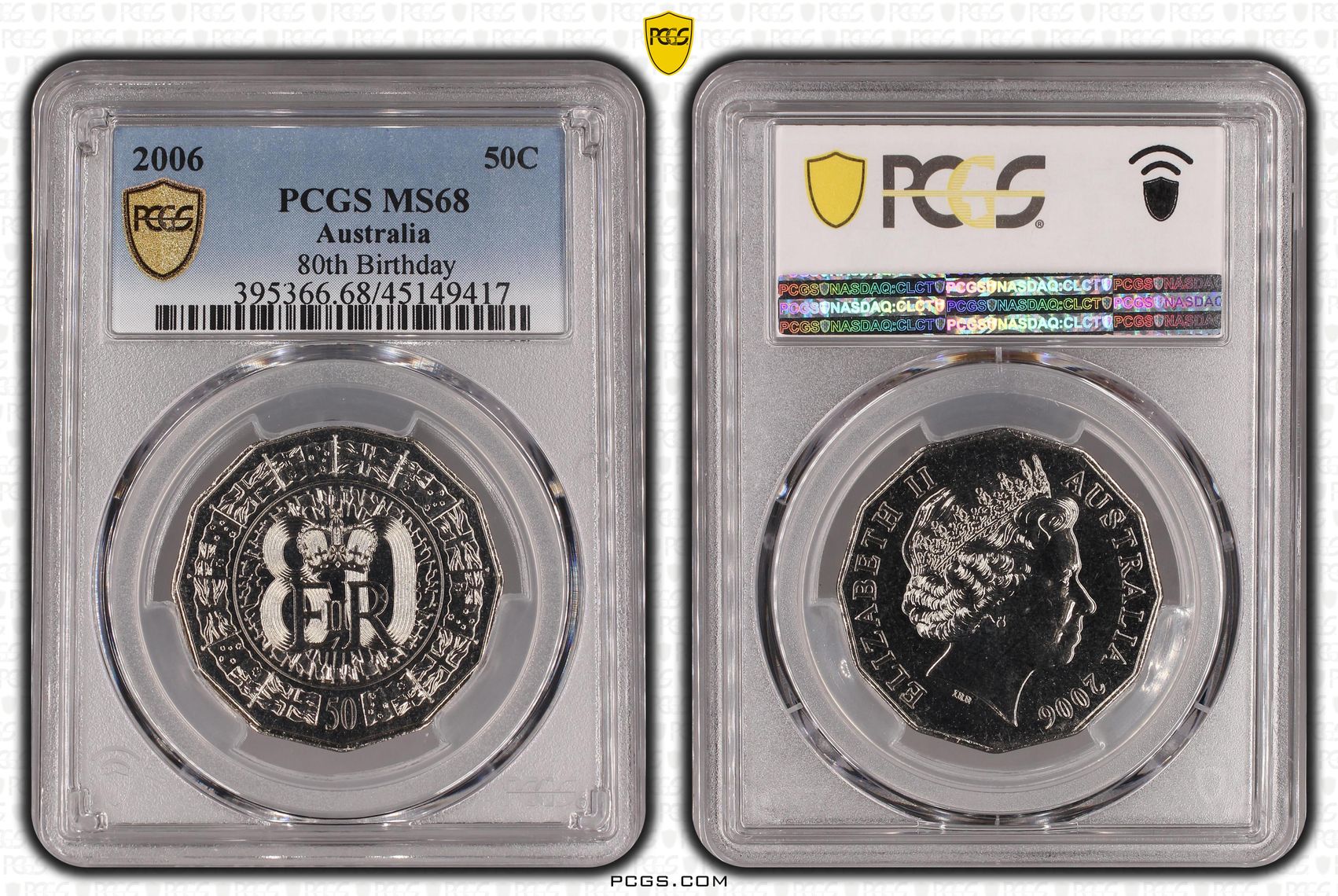 2006 Australia Fifty Cent, 50c 80th Birthday PCGS - MS68 -417