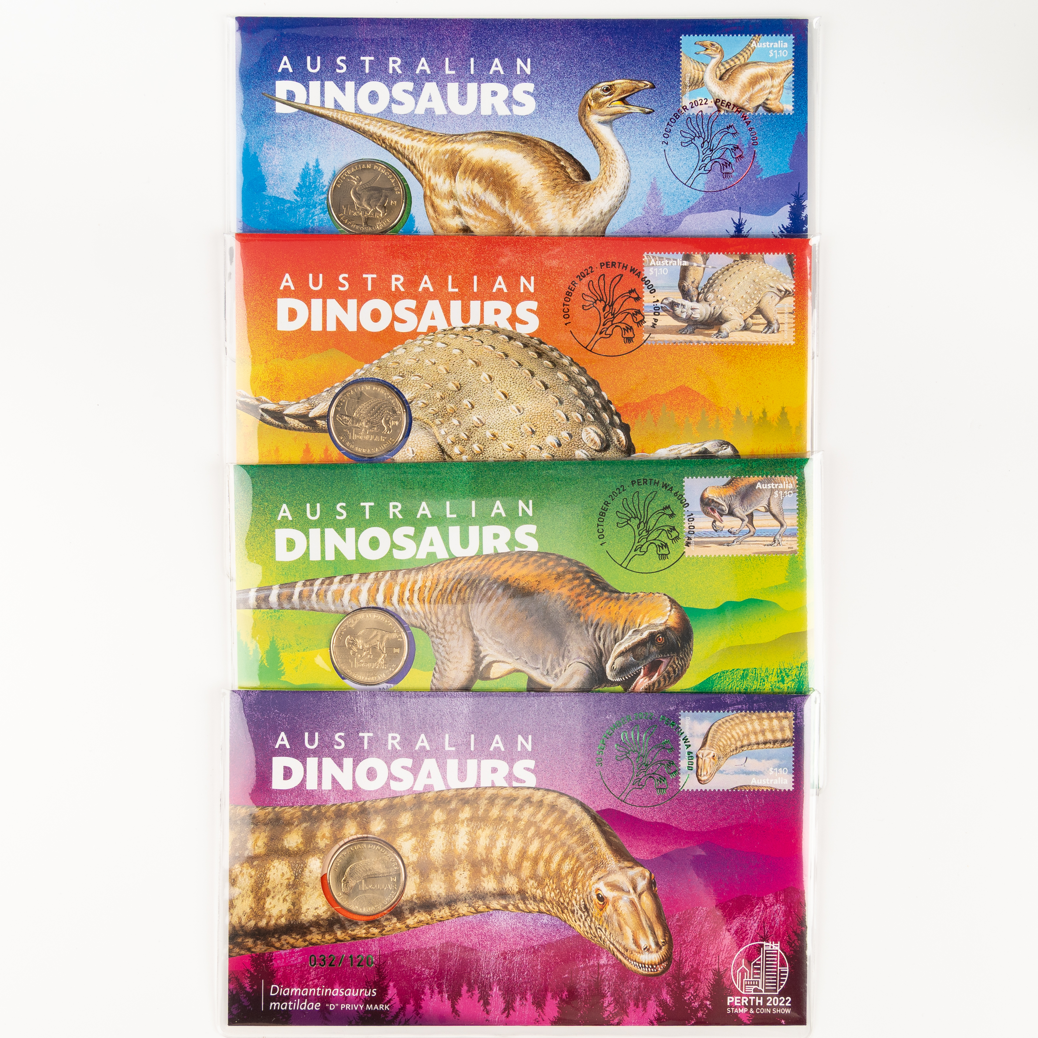 Elizabeth II, Australian Dinosaurs - Overprints, One Dollar, 2022, UNC
