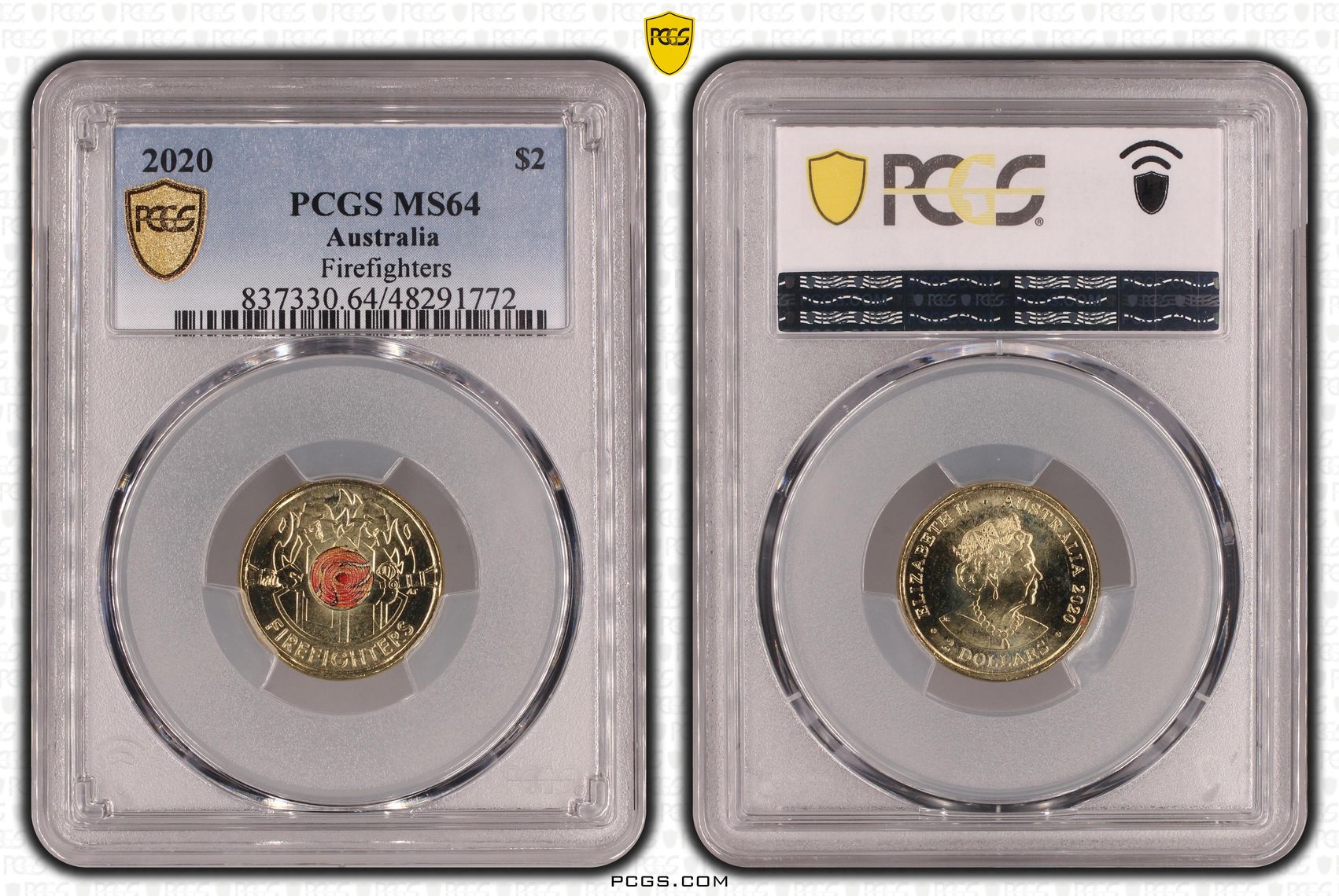 Elizabeth II, Firefighters, Two Dollar, 2020, PCGS MS64