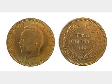 1923 Turkish Ankara 1/4oz Gold Coin