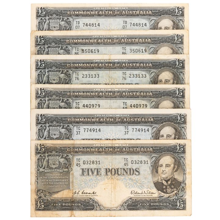 Coombs/Wilson, Five Pounds, 1960,  Fine - VF