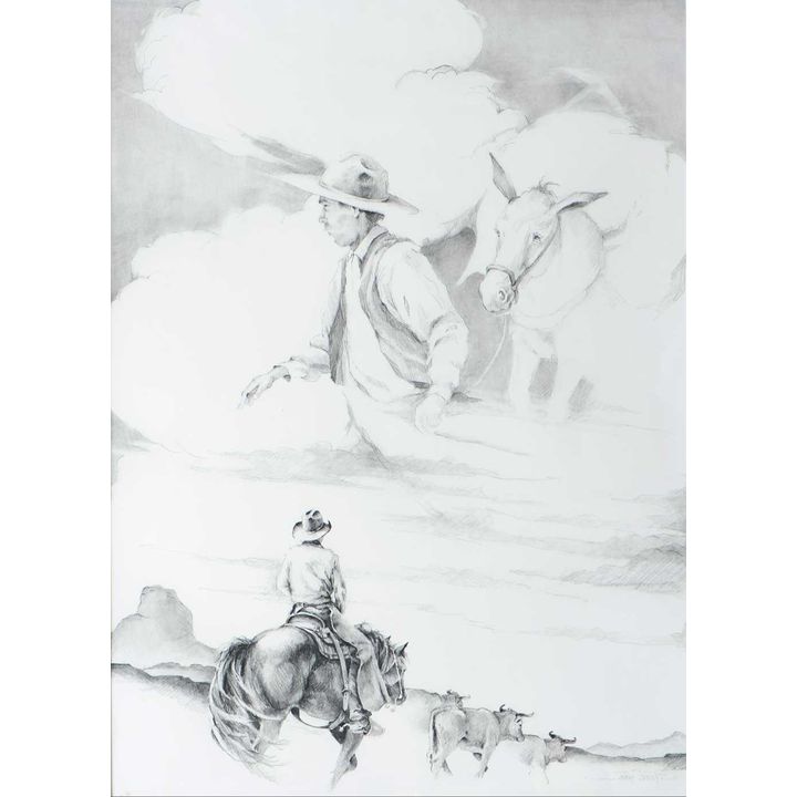 Untitled (Vaquero and Mule) by Shawn Cameron (1950- )