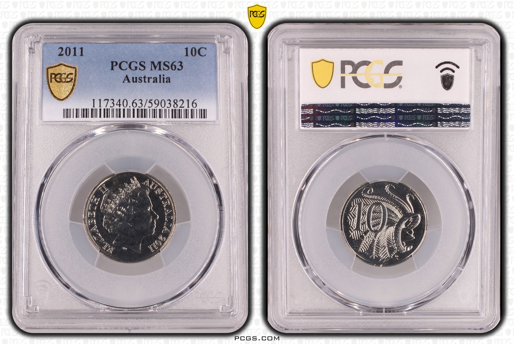 Ten Cent, 2011, PCGS MS63