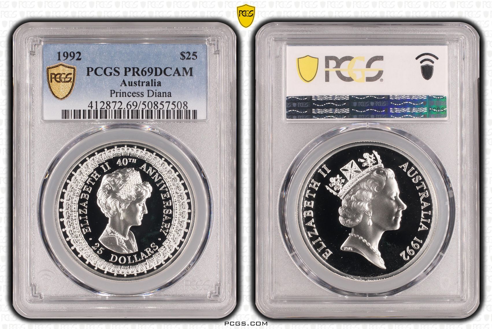 Princess Diana , Twenty Five Dollar, 1992, PCGS PR69DCAM