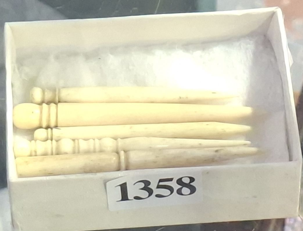 1358 · ANTIQUE BONE SEWING AWLS