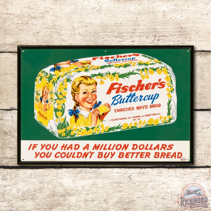 Fischer's Buttercup Bread Metal Sign TAC 9