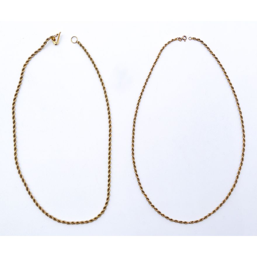 Box 14k Rope Chain Necklaces 16'' and 18'' - 13.9 Grams