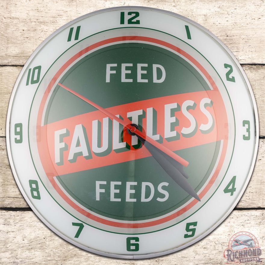 Faultless Feeds 15" Double Bubble Advertising Clock