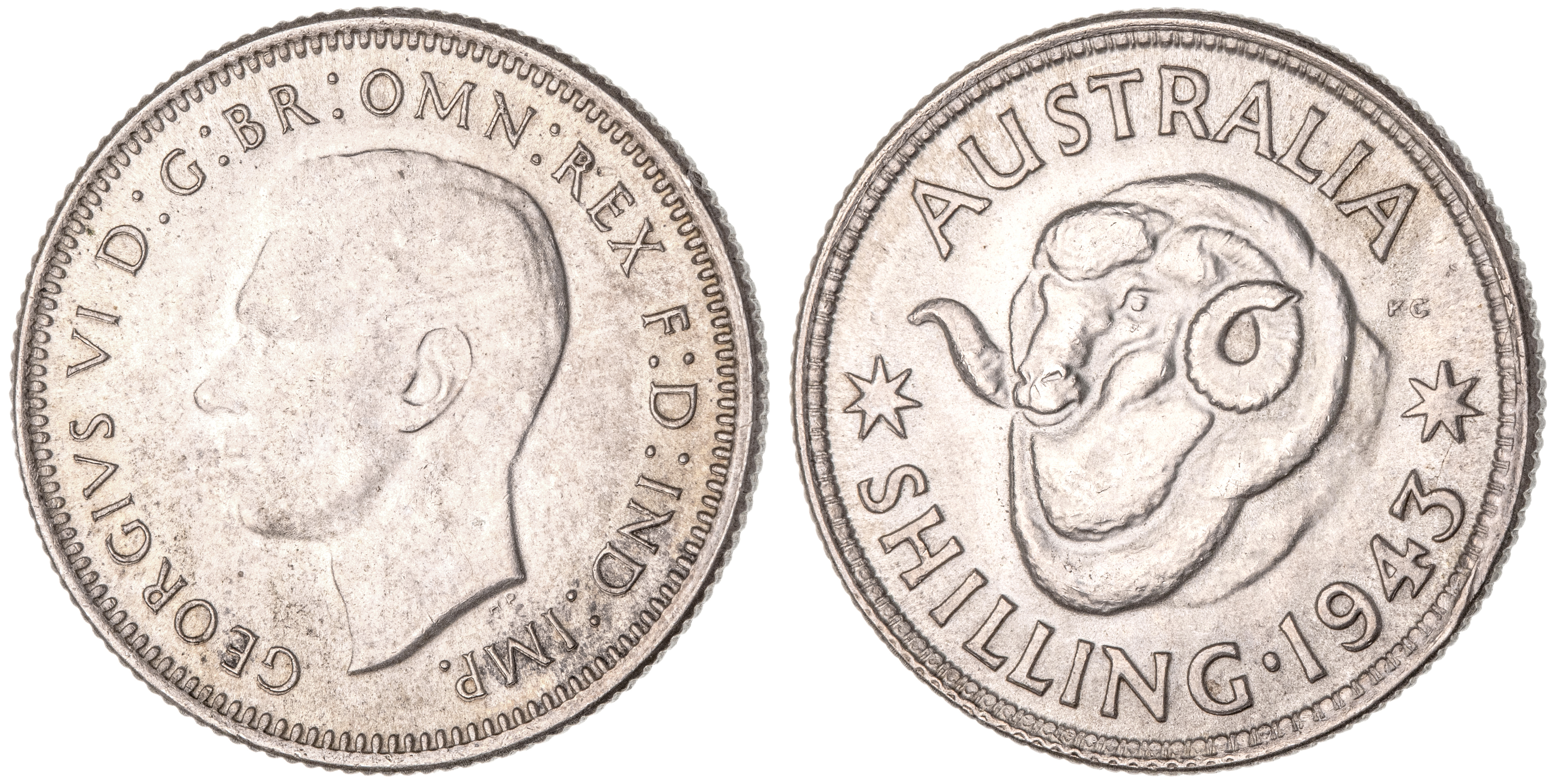 George VI, Shilling, 1943, UNC