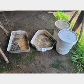 Fiberglass water containers and 5 gallon buckets