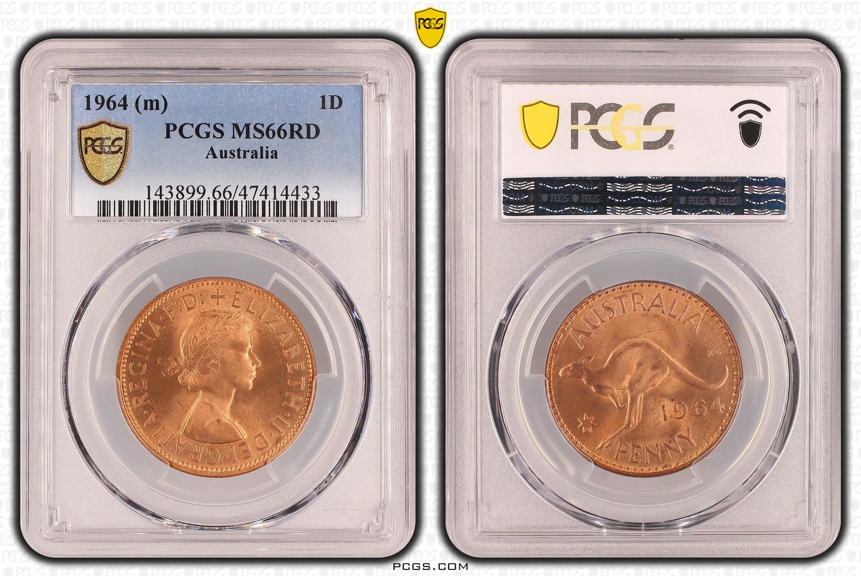 One Penny, 1964, PCGS MS 66RD