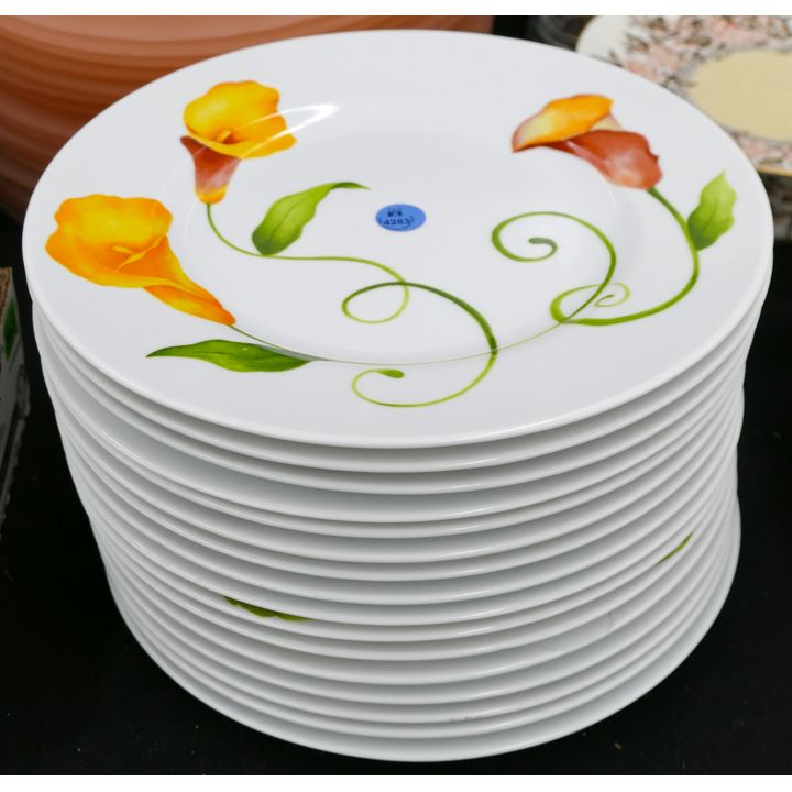 16pc Westbury Court ''Lyrical Blooms'' Plates 10.5'' - One Chipped
