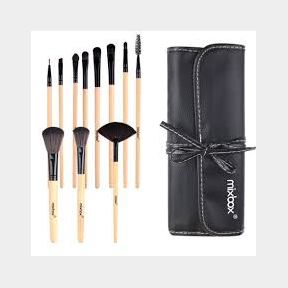 Professional 12 Piece Makeup Brush Set - Beau Belle - Brown - Bar 9902093849119 - 51739/1110 AS B1 (S1)