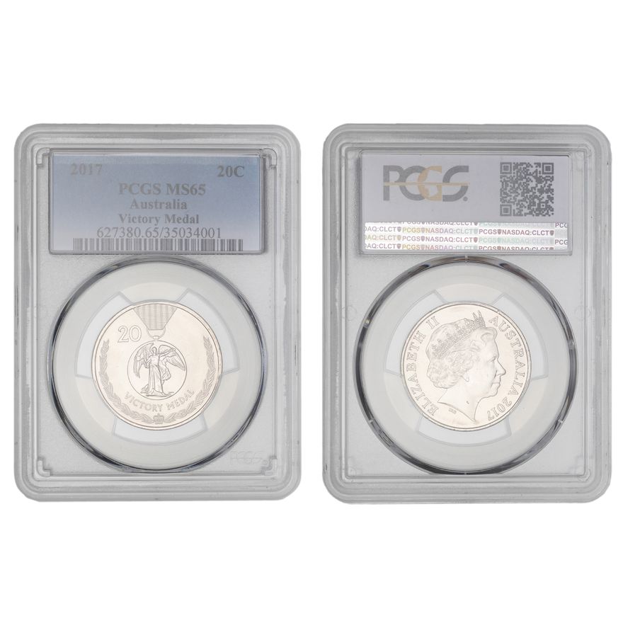 Elizabeth II, Victory Medal, Twenty Cent, 2017, PCGS MS65