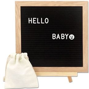 Oak Frame Black Felt Letter Board 340 Letters and Symbols |