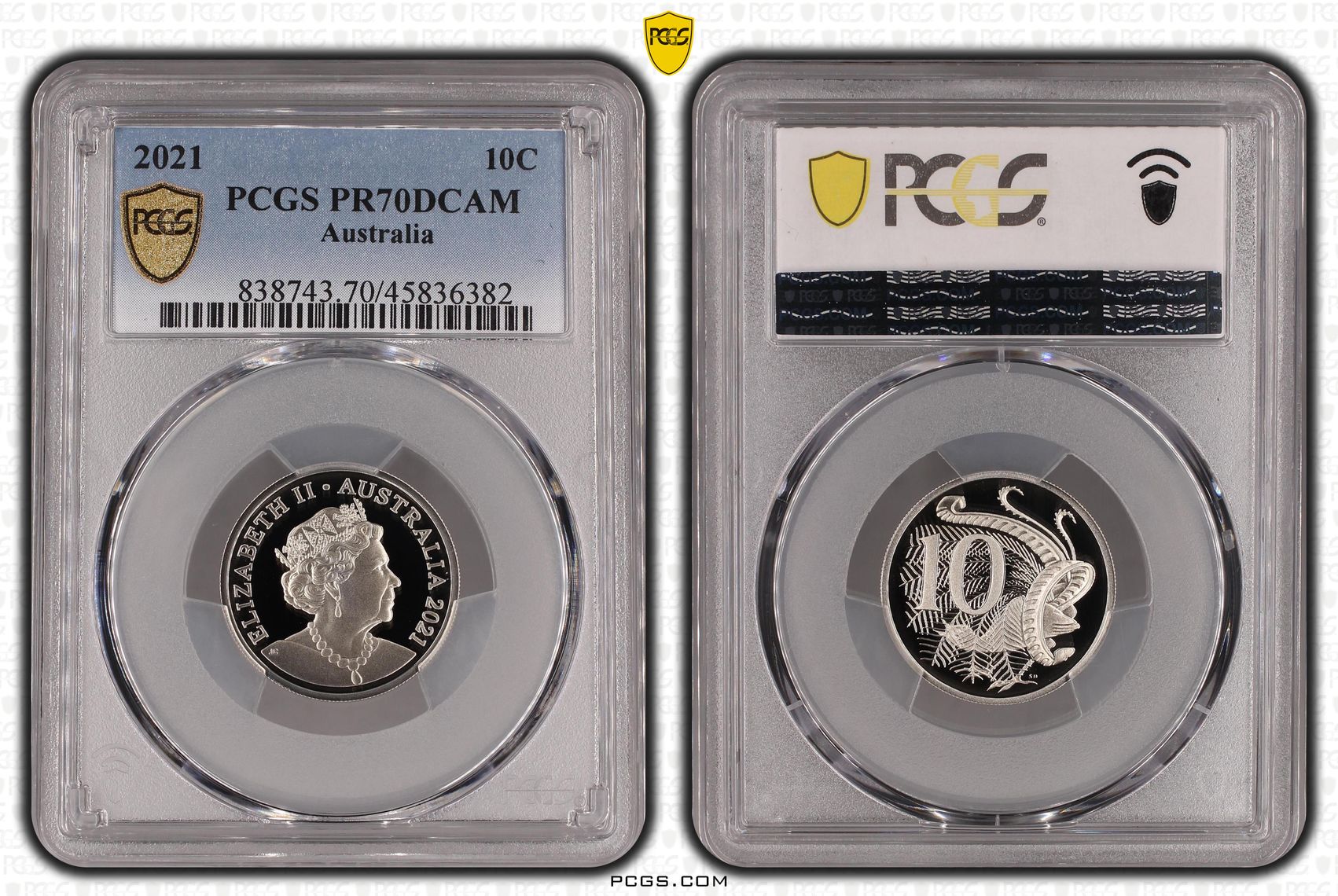Ten Cent, 2021, Pcgs Pr70dcam