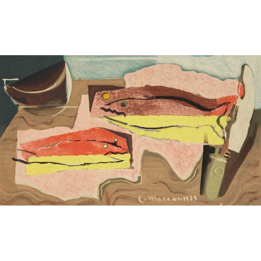 Louis Marcoussis | Martwa natura z rybami