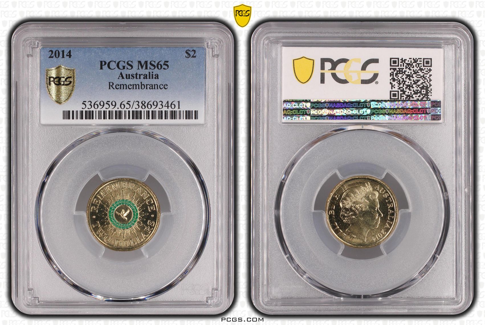 Remembrance - Colorized, Two Dollar, 2014, PCGS MS65
