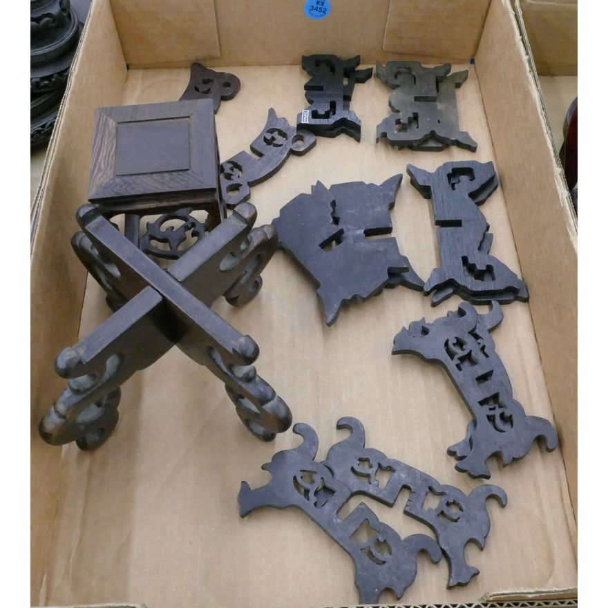 Box Old Chinese Wood Folding Stands