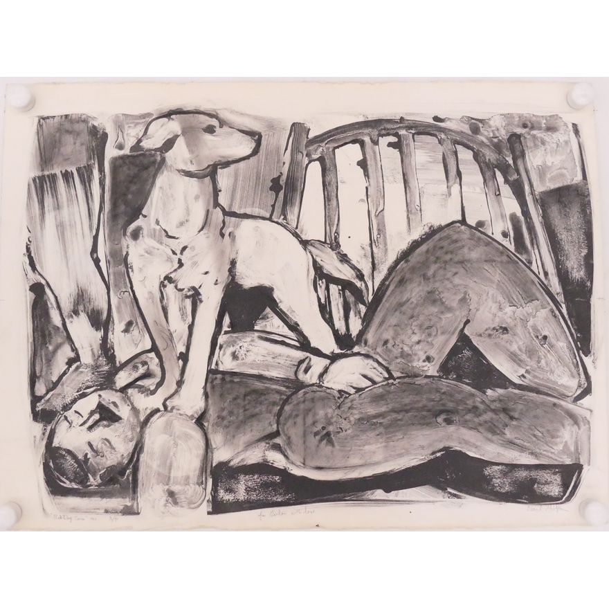Neil Meitzler 'Red Dog' Series Lithograph- 22x30'' loose