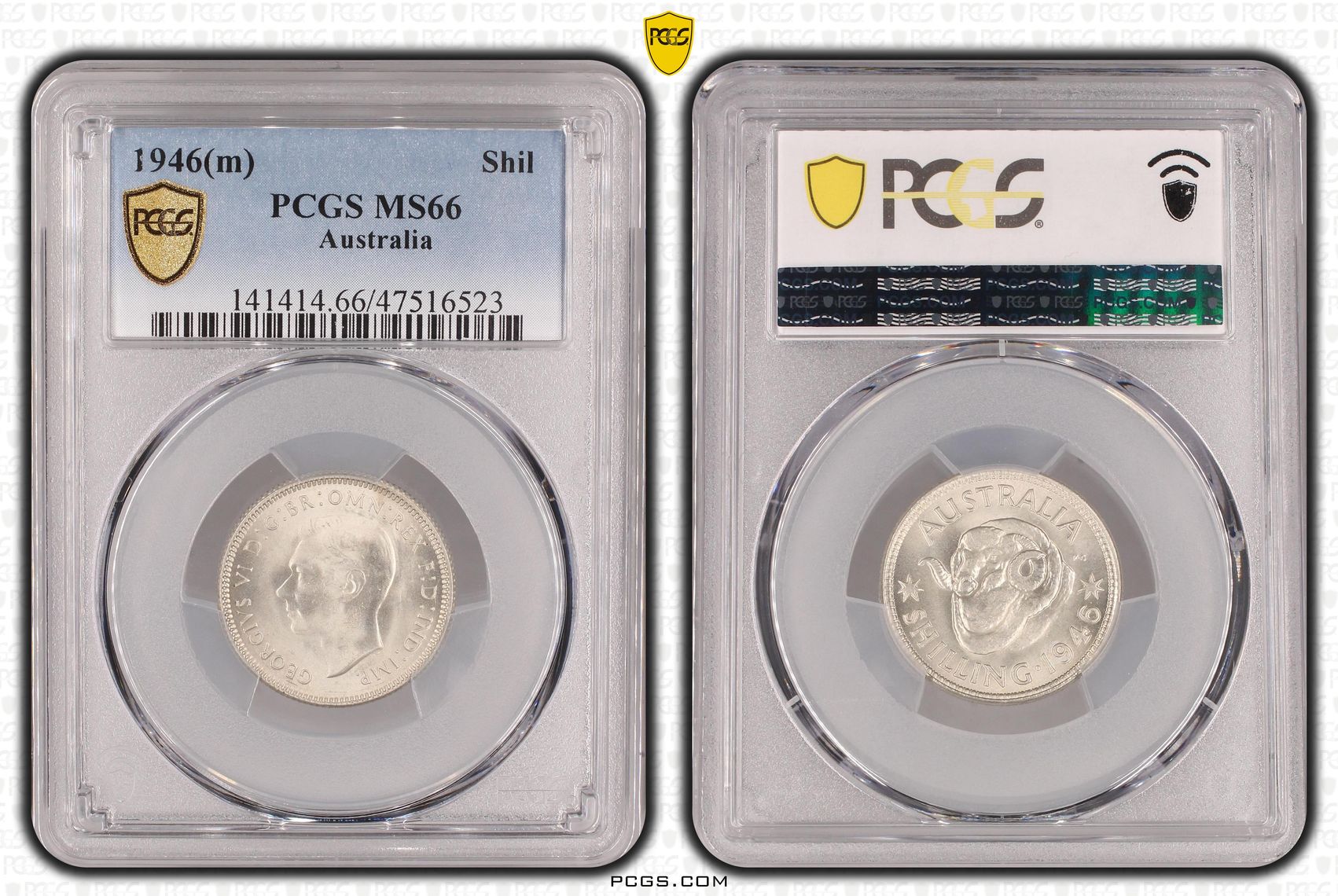 Shilling, 1946(m) POP Report 2/0, PCGS MS 66