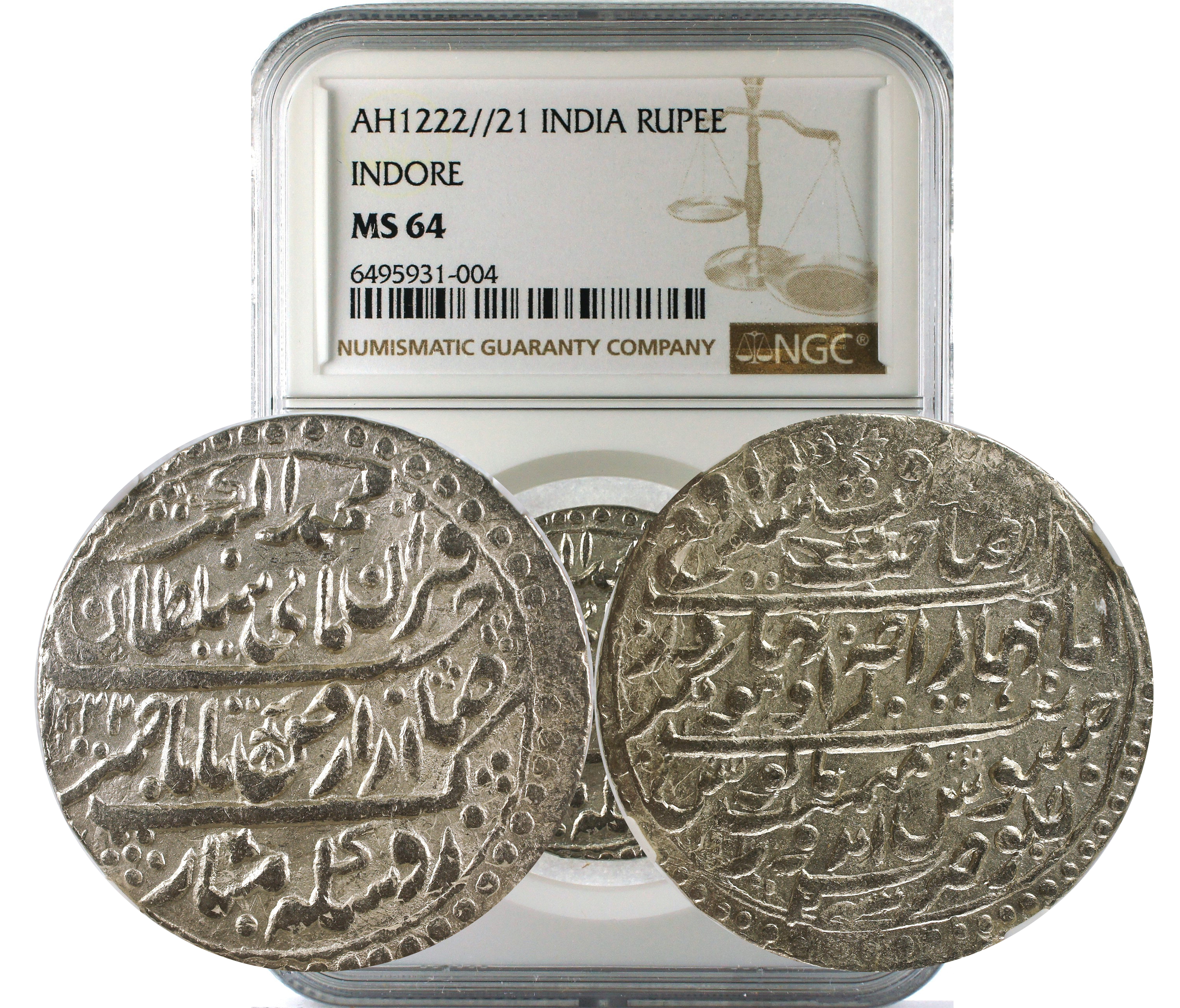 AH1222//21 INDIA INDORE RUPEE MS 64