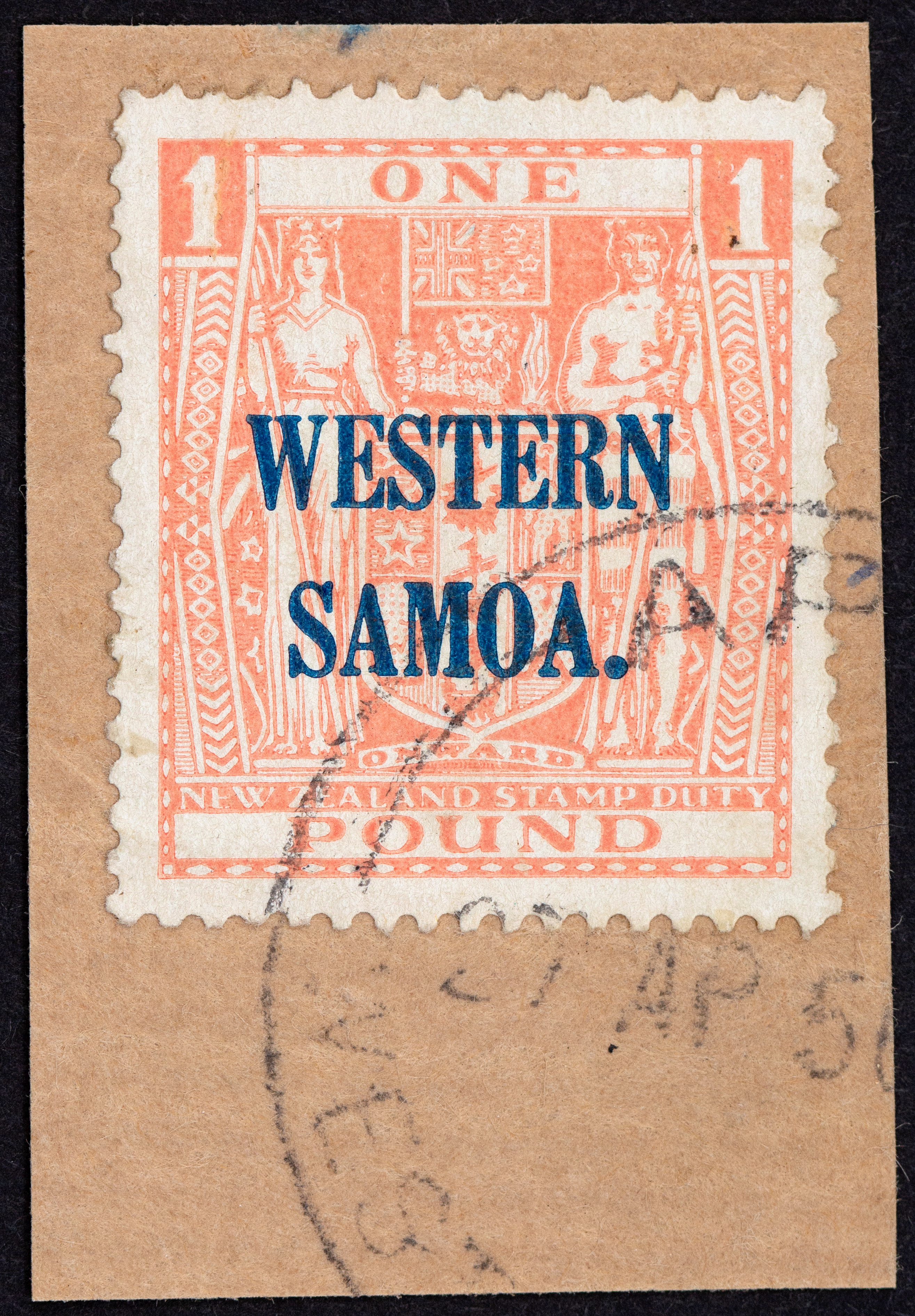 Samoa, Western Samoa Overprint, One Pound, 1948, VFU