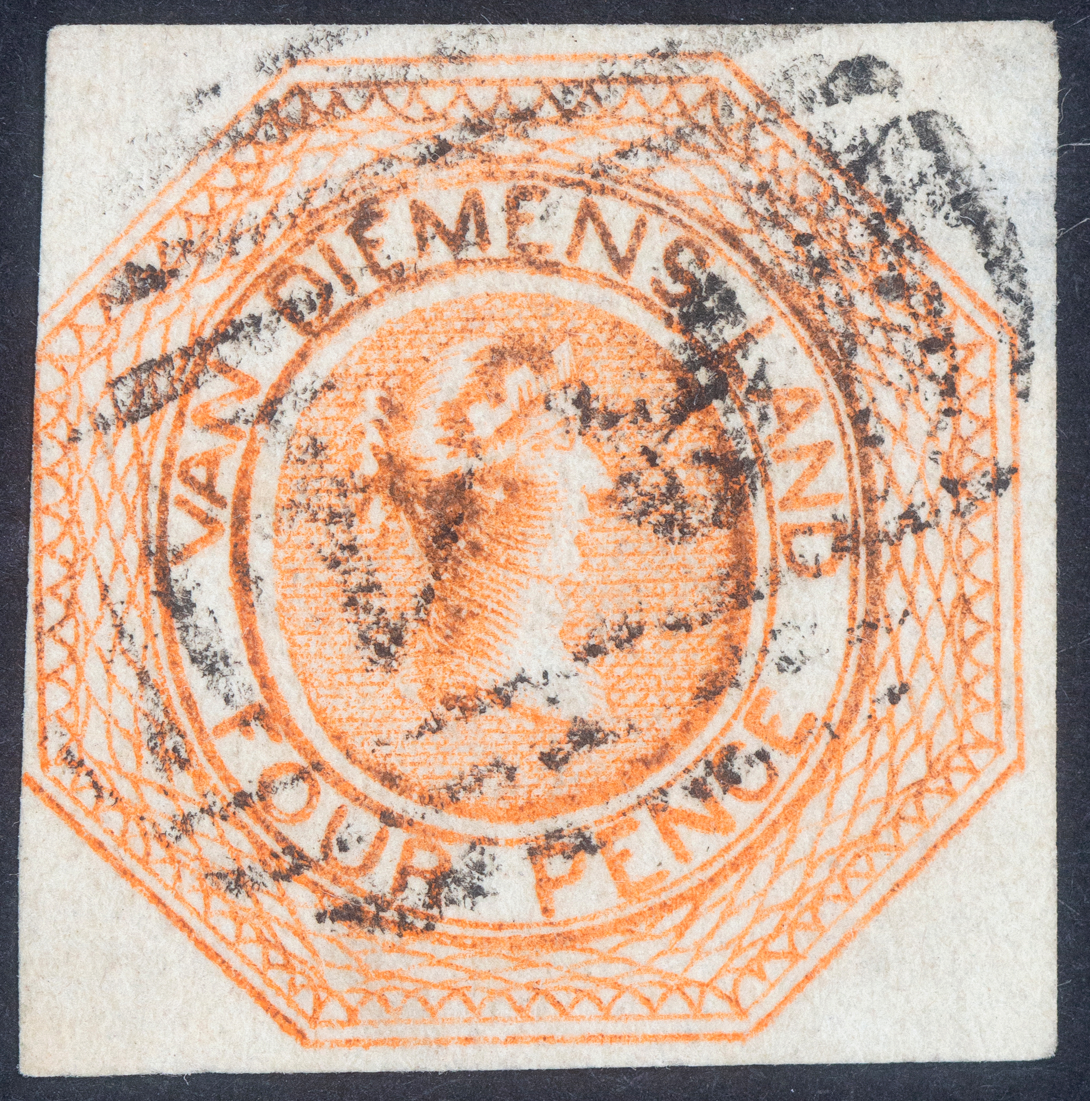 Fourpence, Bright Red-Orange Courier, 1853, FU