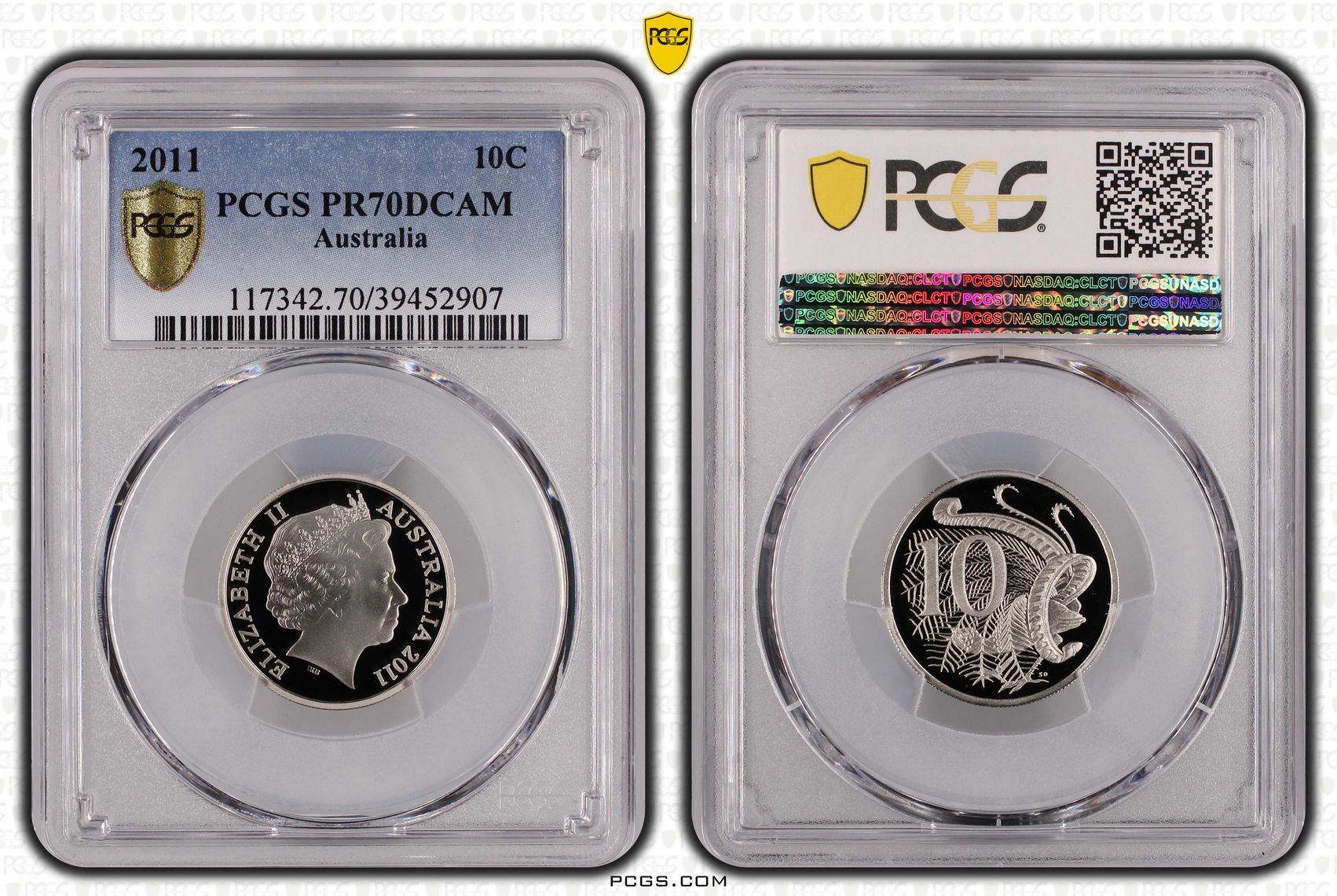 154 · 2011 Australia Ten Cent, 10c PCGS - PR70DCAM POP 15/0 -907
