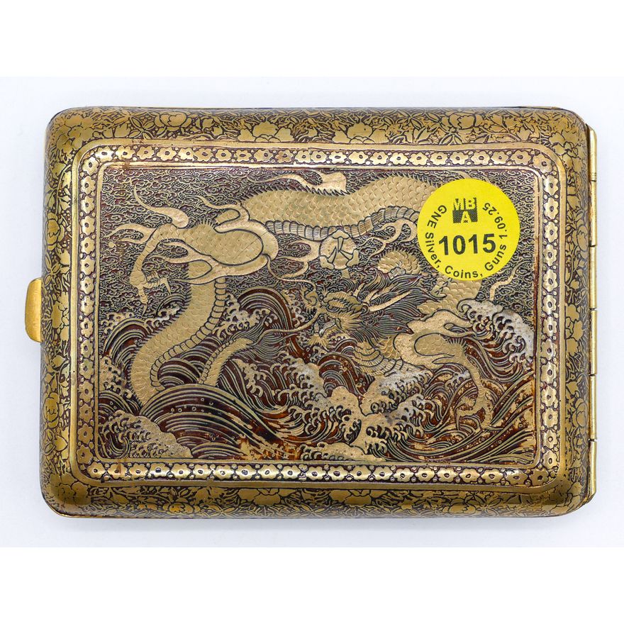 Fine Japanese Lacquered Dragon Cigarette Case 4.25''