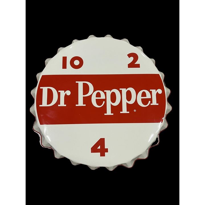 Outstanding NOS Large Dr. Pepper Tin Metal Soda Cap Bottle