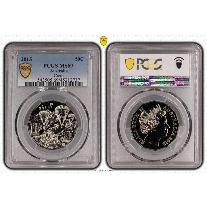 2015 Australia Fifty Cent, 50c Crete PCGS - MS69 POP 18/0 -737