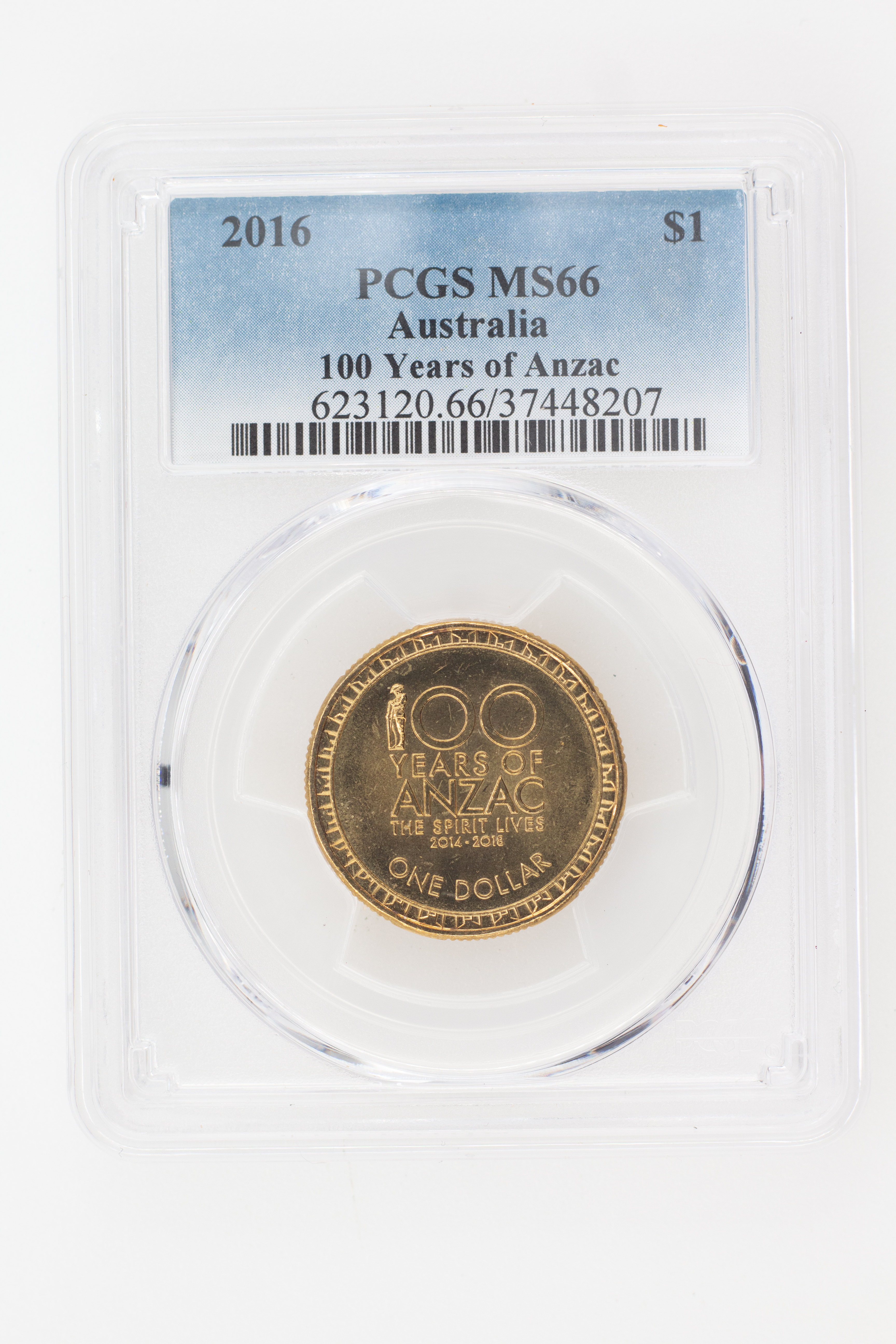 2016 Australia One Dollar, $1 100 Years of Anzac PCGS - MS66 -207