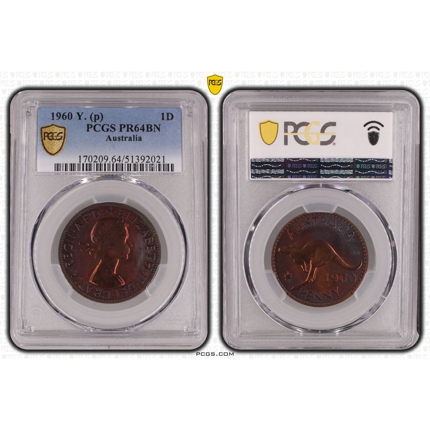 One Penny, 1960, PCGS PR64BN